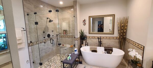 “Luxury bathroom renovation Keller Remodeling & Flooring”